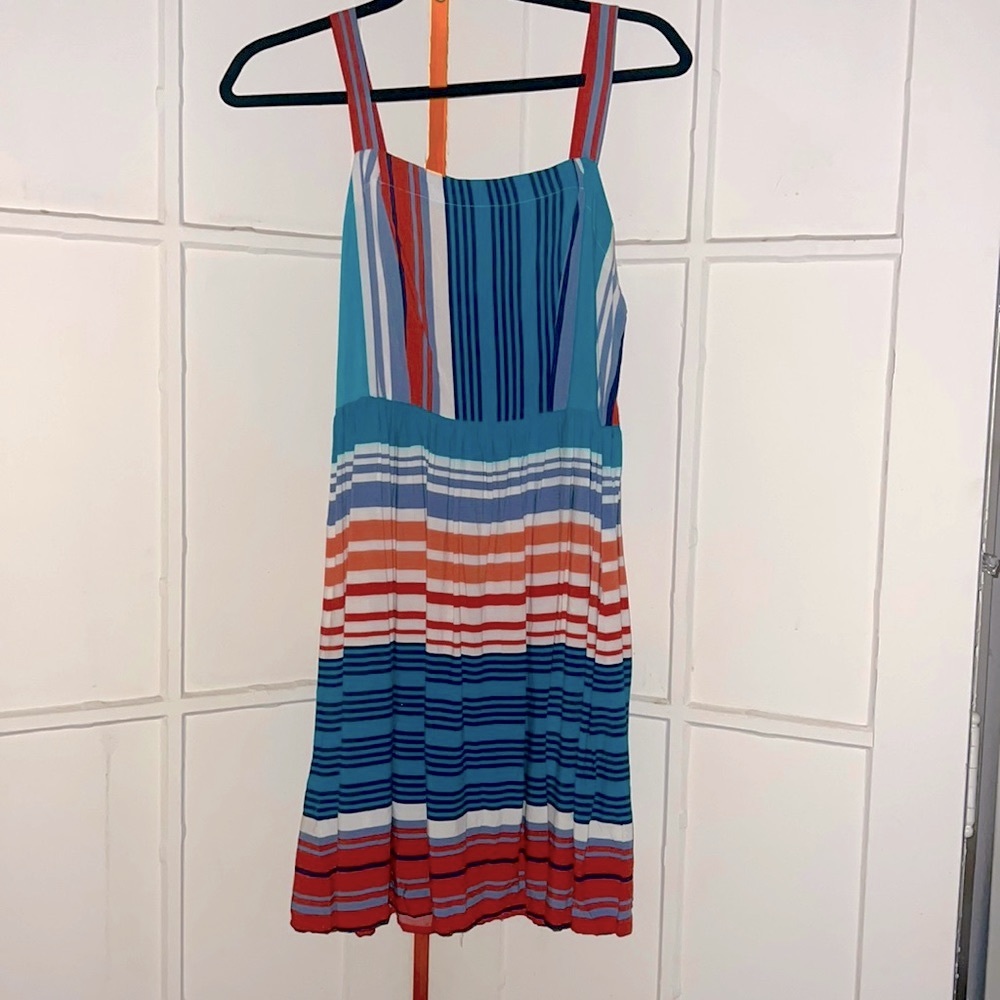 Dress with stripes size medium asymmetrical style